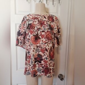 Floral Print Women's Top Size Large